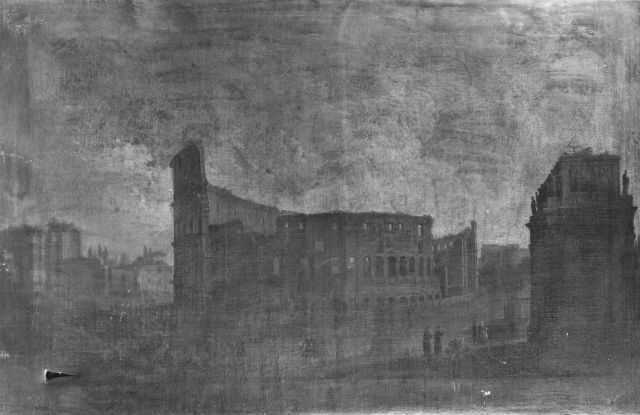 A. C. Cooper — Lint Hendrik Frans Van - sec. XVIII - Veduta di Roma con il Colosseo e l'Arco di Costantino — insieme